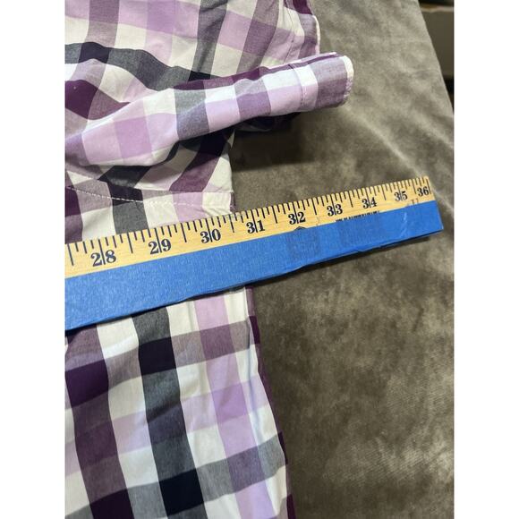 Foundry Supply Co Purple Plaid Short Sleeve Button Down Shirt Mens 3XL - Picture 4 of 6